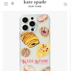 NIB Kate Spade Clear Cafe & Patisserie Multicolor Glitter iPhone 13 PRO MAX Case